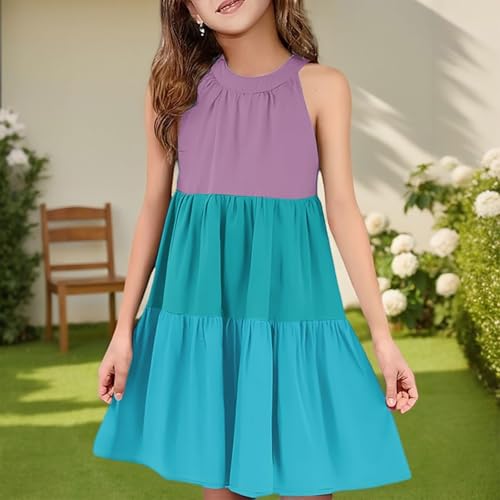 Back to School Dresses for Girls Cute Sleeveless Color Black Sundress Summer Casual Party Outfits Teens Clothes2