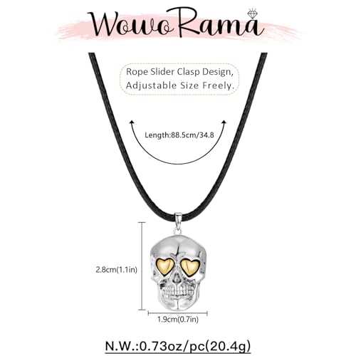 WOWORAMA Black Gothic Necklace for Women Halloween Skull Snake Black Moon Necklace Dark Punk Witch Heart Necklace Goth Halloween Jewelry