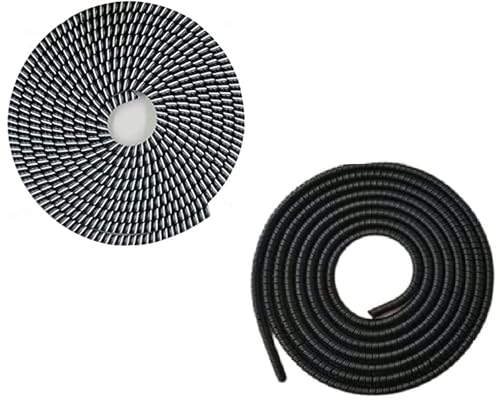 Image of EMPOISON Spiral Cable Protector, Black, 1.5m, Protects USB, HDMI, Ethernet Cables, Modern Design, Wrap-Around Installation, 1 Count