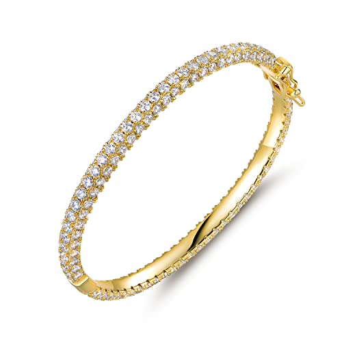 Barzel 18K Gold Plated Crystal Bling Eternity Bangle Bracelet