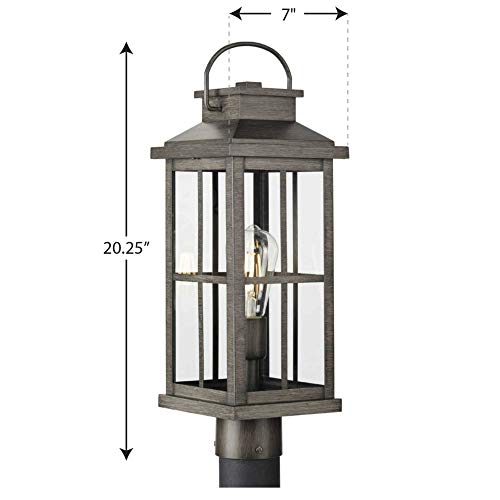 Williamston Collection 1-Light Antique Bronze Clear Glass Farmhouse Outdoor Post Lantern Light #TOP5