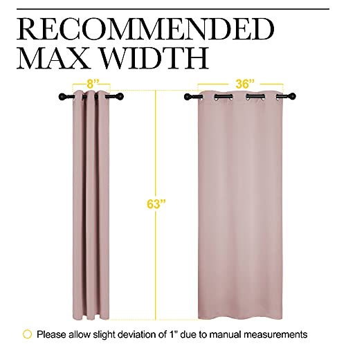 Image of NICETOWN Small Window Curtains, Blush Pink Room Darkening Curtain Panels, Nursery Essential Thermal Insulated Solid Grommet Top Blackout Curtains /Drapes for Bedroom (1 Pair, 42 x 63 inches)