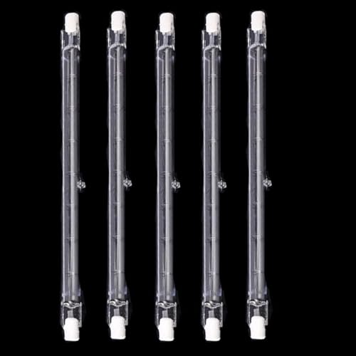 UGEFKMQ 5PC R7S Lampadina Alogena 254mm 230V 1500W J Tipo Lampadina T3 Doppia Estremità R7S J254 110V 1000W Lampadine Alogene Ricambio Proiettore 230V-1000W