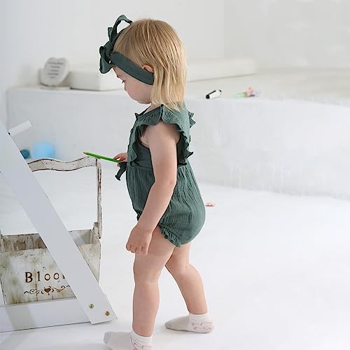 Jopgeey Clothes For Girls 12-18 Months Newborn Infant Baby Girl Clothes Cotton Linen Rompers Solid Ruffle Jumpsuits Onesie For Spring Summer #TOP3