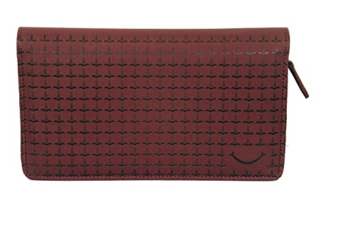 Image of Sukeshcraft Multiple Cheque Book Holder | Original PU Holds Upto 8 Cheque Books, Redwine