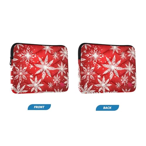 Funda para portátil 13-14 pulgadas impermeable roja con copos miniatura 2