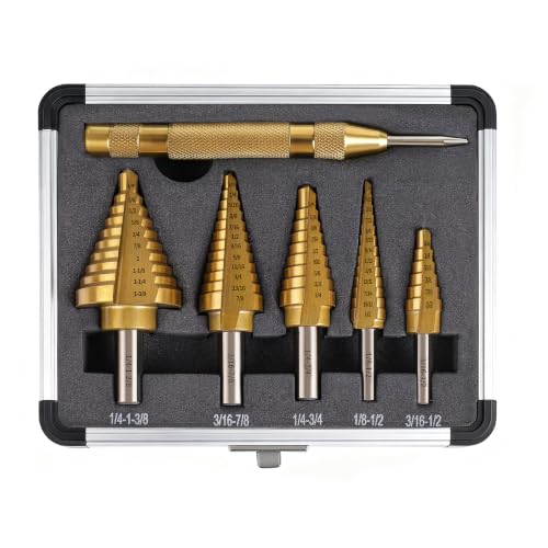 Yougfin Titanium Step Drill Bit Set