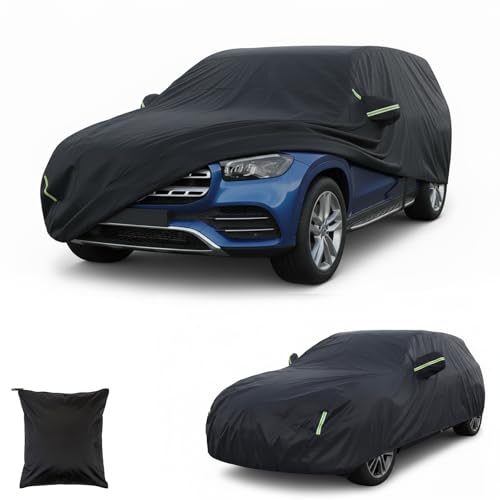 Journeyside Funda Coche para SUV Compacto, 190T Funda de Coche Exterior Impermeable, para Exteriores, Resistente a la Nieve, el Polvo y el Viento, Dimensiones: 4,85 x 1,9 x 1,85 m