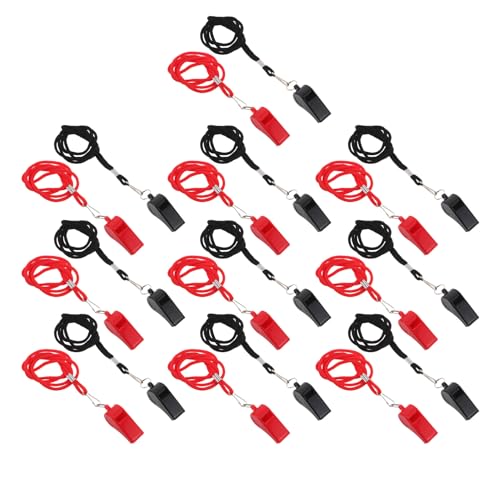 Set de 20 silbatos deportivos de plástico con cordón miniatura 1