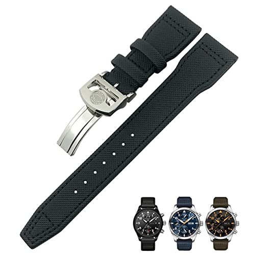 Bracelet de montre cuir nylon 20mm 22mm pour IWC IW377729 IW389001