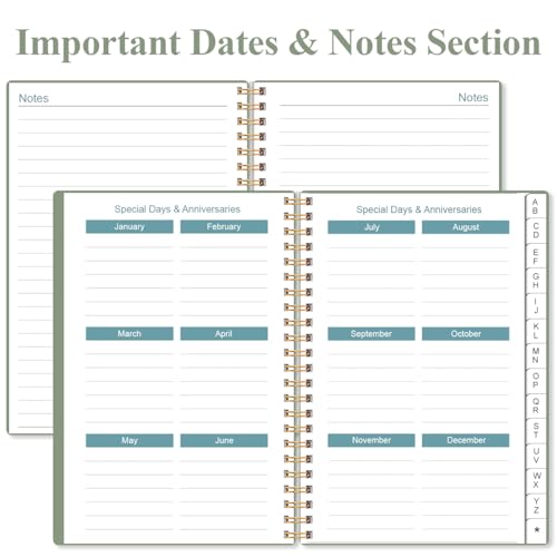 Address Book with Alphabetical Tabs - Telephone & Address Book with Address Contacts, Special Date, Phone, Birthday & Internet Login Password for Home and Office, 4.3" x 6.2", Green - Thumbnail 5
