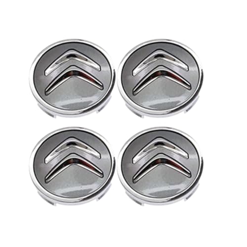 OUXVSLJA 4 pièces Auto Cache Moyeux pour Citroen C3 C4 C5 Elysee Berling Xsara Picasso Cactus DS3 DS4 DS6,étanche et Antirouille Les Capuchons De Moyeu Jante...