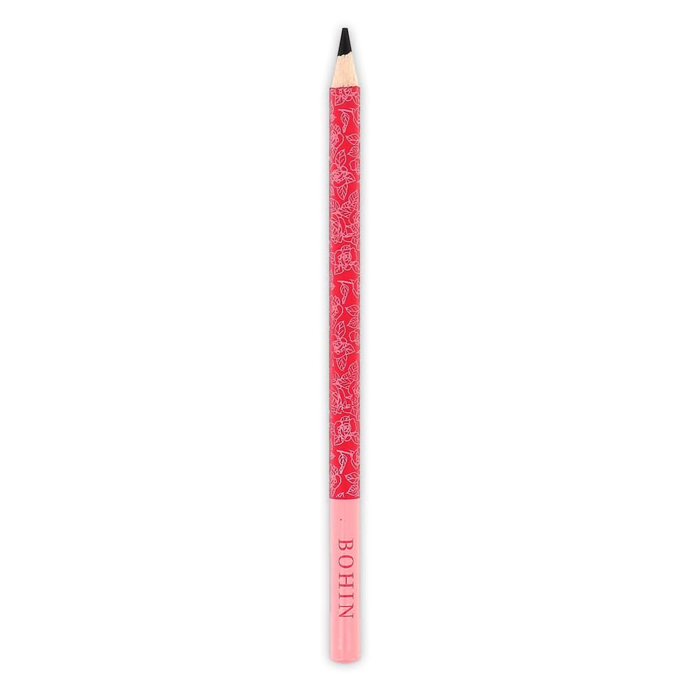 BOHIN France Chalk Pencil-for Drawing Pattern Lines, Marking Buttonholes, Bags and Fold, Pink/Black, One Size