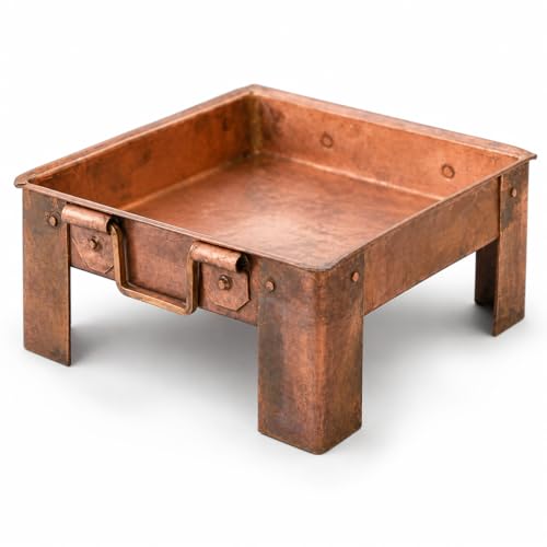 Image of ALODIE - Havan kund Pure Copper Hawan Kund with Handle On Both Side, for Yagya Kund fro Puja & Poojan Purpose 8 Inches
