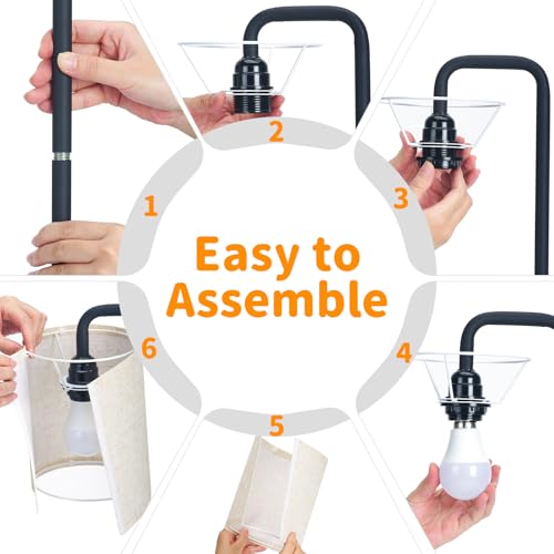 Set de 2 Lámparas de Mesa con USB y Base de Madera miniatura 7