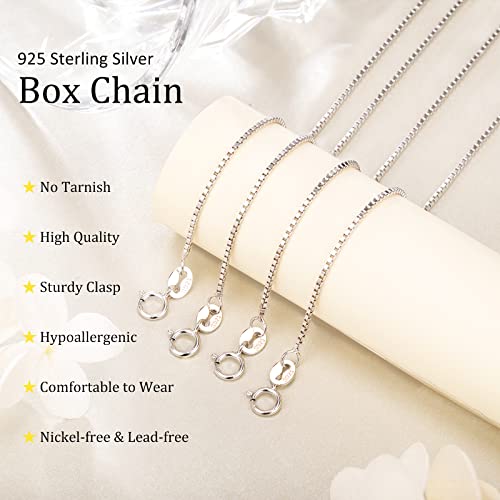 Matoa 925 Sterling Silver Chain Necklace For Women Girls, 1Mm Box Chain Spring Clasp - Super Thin & Strong Necklace Chain 18 Inch #TOP3