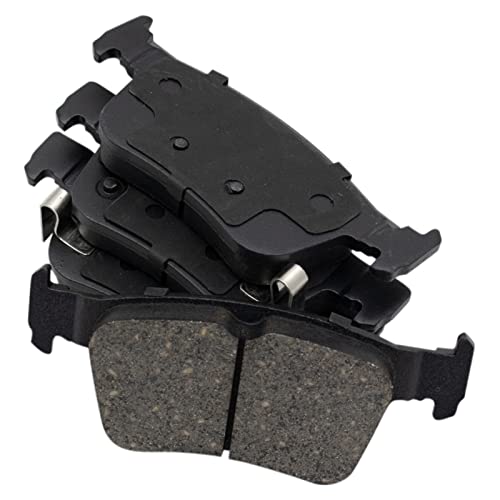Image of TRQ Performance Rear Brake Pad and Rotor Set Ceramic Slotted Drilled 260mm Rotors Calipers Compatible with 2016-2019 Honda Civic