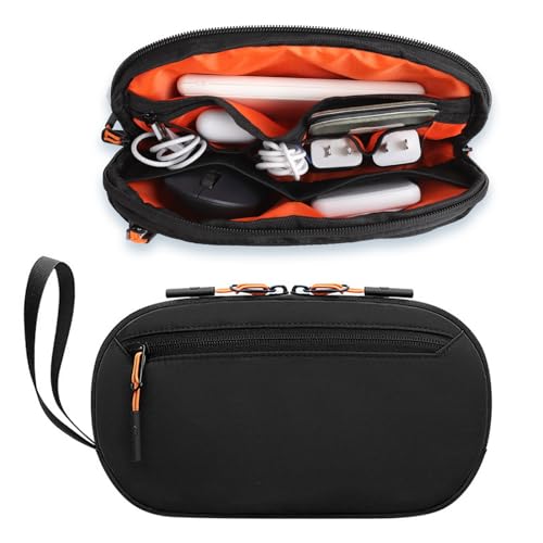 Teskyer Sac de Rangement Câble - Portable, Étanche, Design Compact, 23 x 13 x 5 cm, Noir
