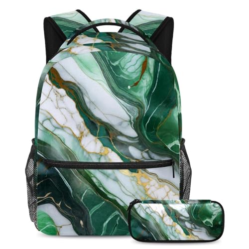 Sac à dos avec trousse à crayons ensemble de cartables enfants ados marbre