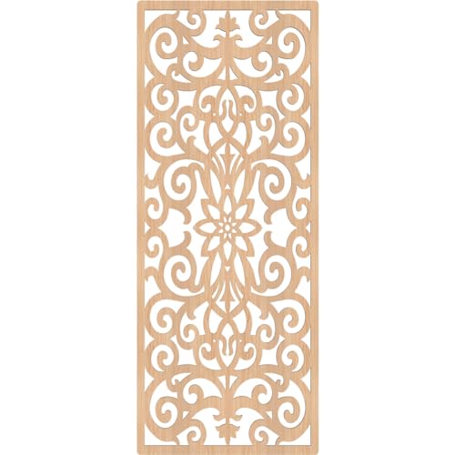Image of 23 3 /8 inchW x 59 3 /8 inchH x 3 /8 inchT Buel Decorative Fretwork Wood Wall Panels, Hickory