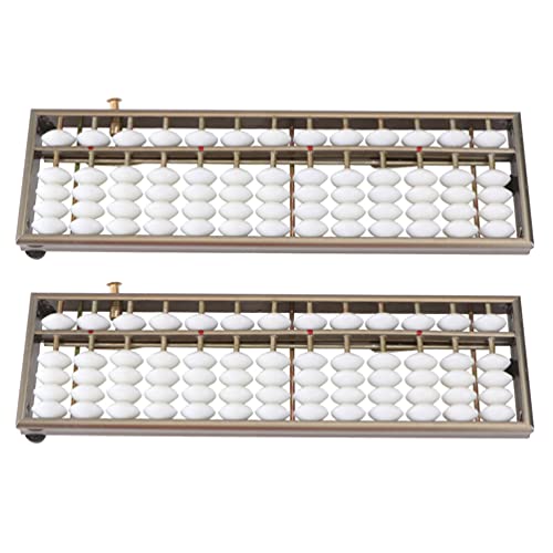 NUOBESTY 2 Pcs Metal Abacus Soroban Chinese Japanese Calculator Counting Tool Counting Math Learning Math Toy for Early Education Toys Arithmetic Soroban Abacus for Adults