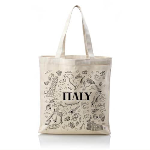 WDSXWH Canvas Tote Bag, Canvas Handbag Aesthetic For Women, Reusable Tote Bag, Italy Travel Souvenir Gifts, Birthday Friendship Gifts For Women, Leisure Vacation, Work