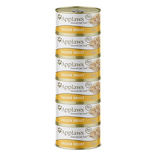 Applaws 100% Natural Wet Cat Food, Chicken Breast, 70g Tins Pack of 6
