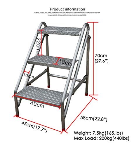 Escalera de 3 escalones plegable y banco de ascenso portátil para hogar 3
