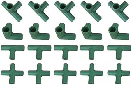 LOVIVER 2x 20Pcs Plastic Greenhouse Building Fittings Connectors for Greenhouse Bracket Connectors