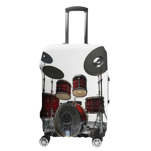 Cool Drum Set Luggage Covers Scratch-Resistant Washable Suitcase Cover Polyester Elastic Travel Baggage Protector for Suitcase Protector Cover S