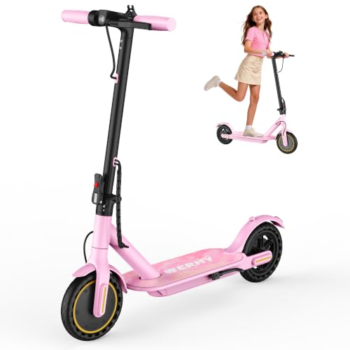 Image of WERHY Foldable Electric Scooter for 7.8 inch-9.4 inch feet, 350W Motor, Max 12 Miles Long Range, 19 MPH Max Speed, 8.5 inch Solid Tire, Lightweight Foldable E-Scooter with Dual Braking, Digital Display