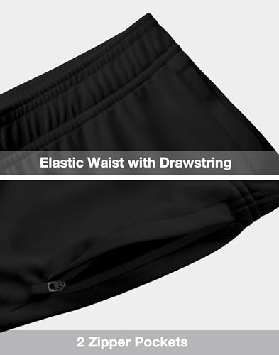 Boys Athletic Shorts with Zipper Pockets Dri Fit Quick Dry Basketball Soccer Mesh Youth Kids Gym Elastic Waistband4