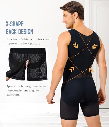 TAILONG Mens Shapewear Tummy Control Full Body Shaper Sleeveless Compression Shirt Men Bodysuit Fajas Para Hombres3