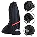 Waterproof Anti Slip Motorcycle Boots Cover for Men Size 7-8 Women 8.5-9.5 with Sturdy Zipper Elastic Bands Reflective Heels and Red Line - Suitable for Cycling Bike Riding - Black