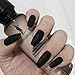 Produktbild Sethexy 24 Stück Matte Ballerina Rein Farbe Falsche Nägel Sarg Vollständige Abdeckung Mittel Acryl Art Nagelspitzen Für Frauen und Mädchen (Schwarz)