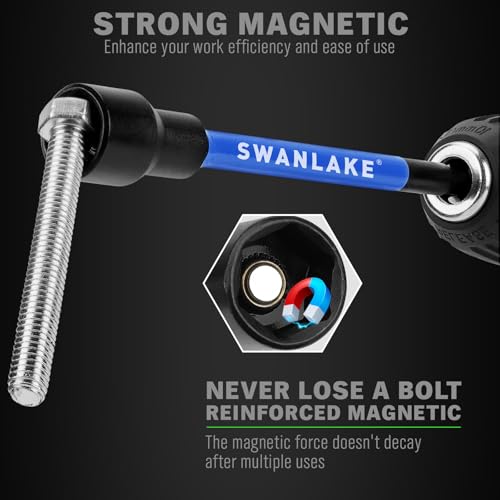 Image of 41-Piece Magnetic Nut Driver Set for Impact Drill Metric & SAE, Impact Socket Adapter, 2-IN-1 Ratchet Handle, Wing Nut Driver, Universal Socket, 1 /4'' Quick-change Bit Holder