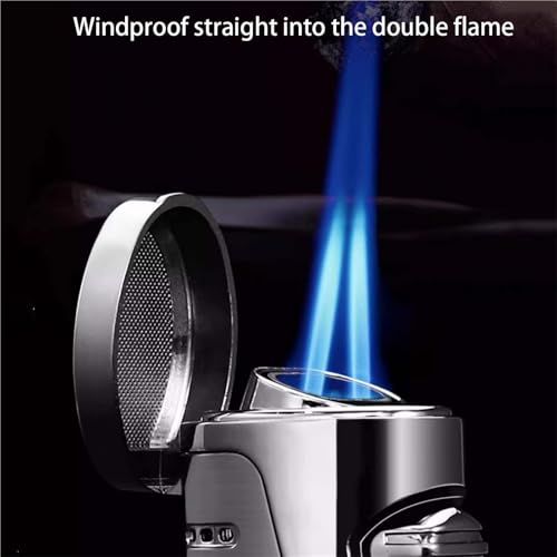 Encendedor a llama dual azul, cortaviento, 2 unidades miniatura 2