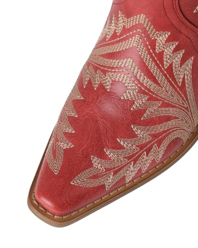 Image of Mid Calf Western Cowgirl Boots for Women 15 inch Shaft Snip Toe