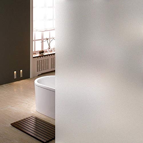 Bloss Frosted Window Film Non-Adhesive Shower Waterproof Window Covering for Bathroom Office Living
