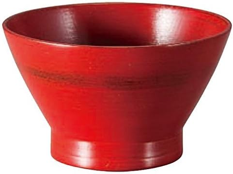 5-178-11 Wooden Japanese Soup Bowl, Nero, Red, 4.6 x 2.7 inches (11.7 x 6.8 cm), Wooden Products