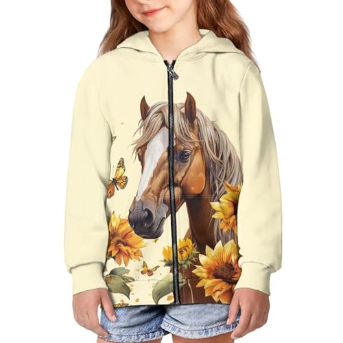 Vestes pour enfants filles de 6-16 ans : sweat zippé à manches longues avec poches