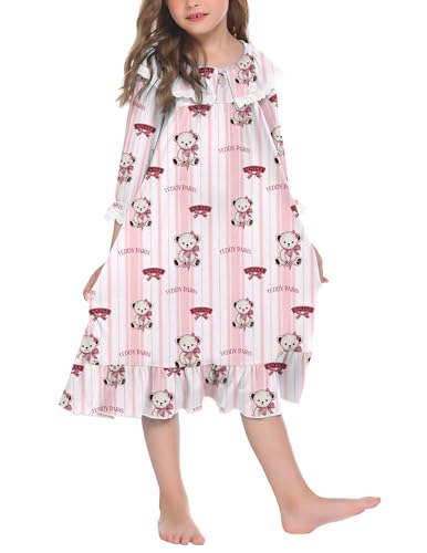 Ekouaer Girls Nightgowns Toddler Pajamas Dress Sleep Nightshirts Princess Soft Sleepwear for Kids2
