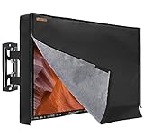 IC ICLOVER 52-55 inch Outdoor TV Cover, Roll up Front Flap with Non Scratch Soft Liner Protect LED Screen, Zipper Access Weatherproof TV Protector, Outside Waterproof Television Cover fit Wall Mount