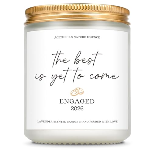 AceThrills Engagement Gifts for Couples Women Engagement Party Decorations for Women - 7 Oz Lavender Scented Candles (Best is Yet to Come)