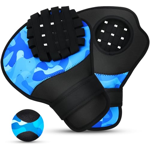 Water Baseball Glove Set Pool Toys for Youth Adults Beach Games with Bouncing Ball Waterproof Catch Mitt Outdoor Summer Toys (Blue 2Pack)