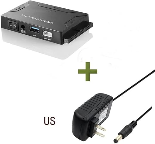 Miniatura 5 de Adaptador de disco duro USB 3.0 a IDE/SATA, convertidor externo para unidad óptica IDE SATA HDD SSD DVD, lector universal de disco duro con fuente