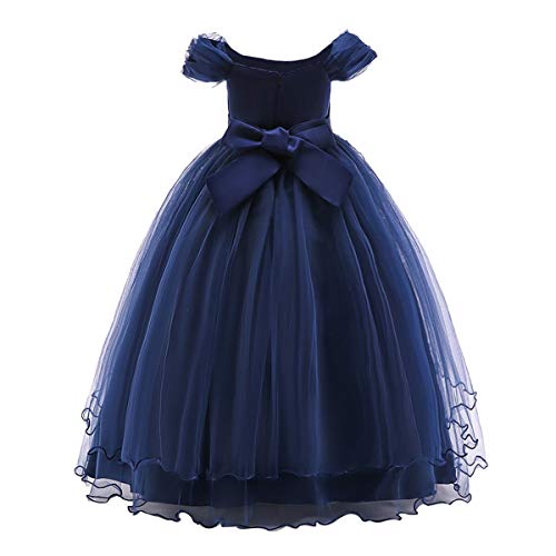 Girls Off-The-Shoulder Party Dress Princess Birthday Pageant Wedding Prom Communion Evening Dance Long Tulle Gown4