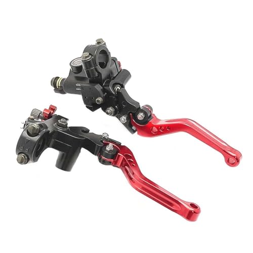 Palancas de embrague de moto en aluminio CNC con depósito de líquido y cilindro de freno delantero 7