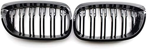 2003-2005 E46 2 Door Coupe Facelift Glossy Black Double Lines Kidney Front Grilles Grills -Pair