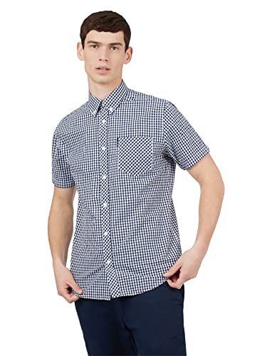 Ben Sherman SS Signature Core Gingham Camisa, Azul (Dark Blue 26), Large para Hombre Cover
